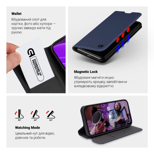 Фото - Чехол для смартфона Armorstandart OneFold Case for Samsung A27 5G Dark Blue (ARM89769)